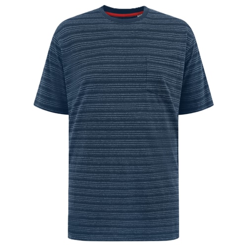 D555 Dingle 1 High Low Jacquard T-Shirt Navy